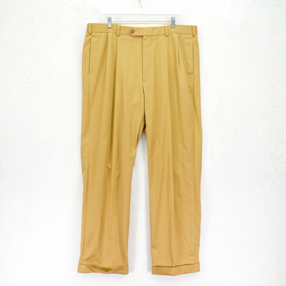 Brooks Brothers Country Club Tan Pleated High Rise Chino Dress Pants 40/31.5